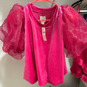 NWT Anthropologie Maeve Pink Velvet Top